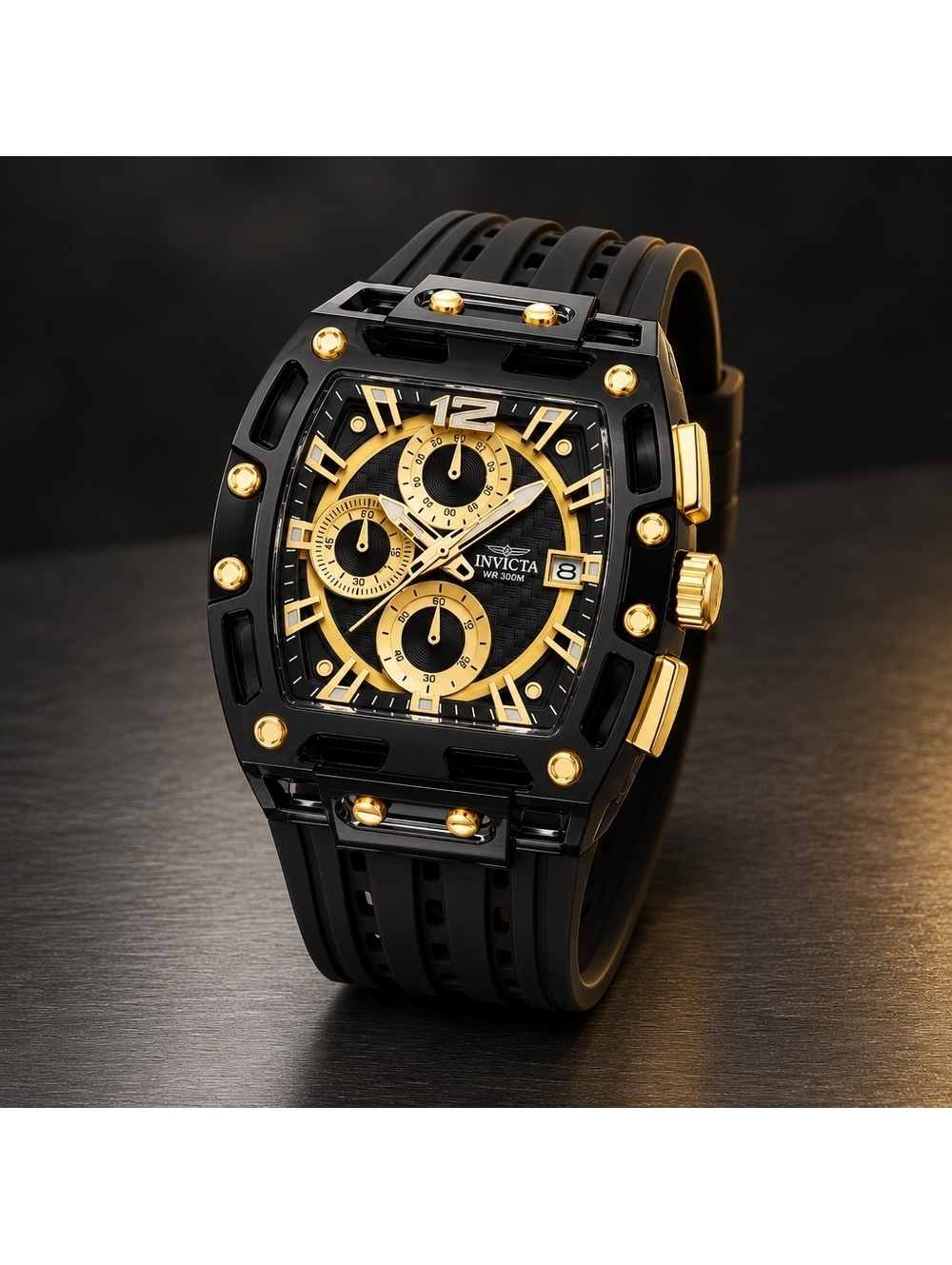 $199 Invicta S1 Rally Men's 42mm Watch Black Gold Tone 70148
